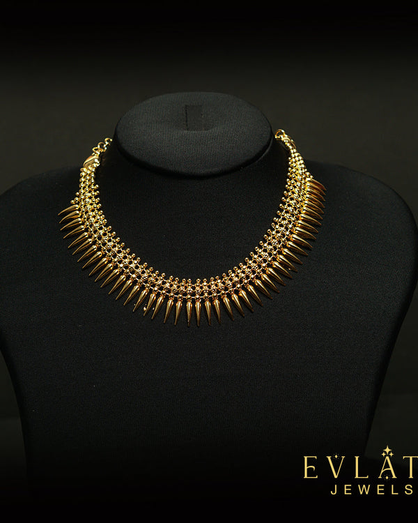 Premium Gold-Plated Mullamottu Necklace - Evlath Jewels