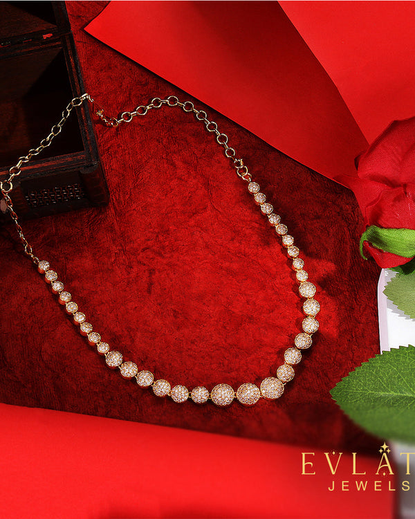 Premium Quality Gold-Plated American Diamond Beads Studded Necklace Set – Evlath Jewels.