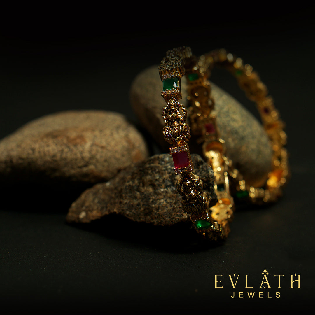 Semi-precious ruby bangles - Evlath Jewels