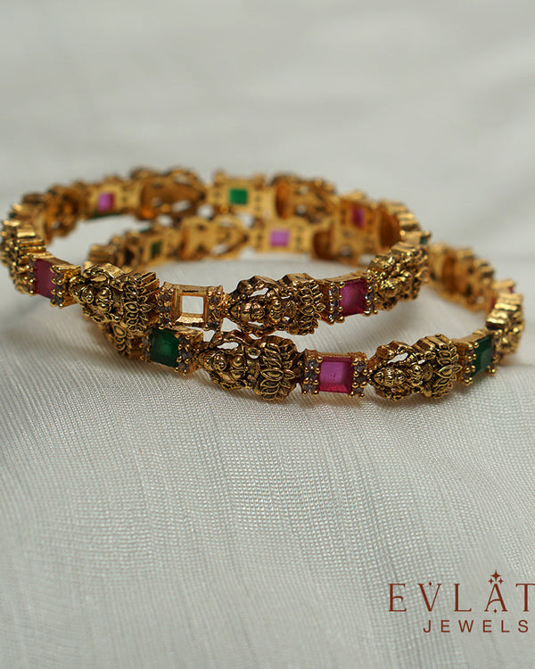 Semi-precious ruby bangles - Evlath Jewels