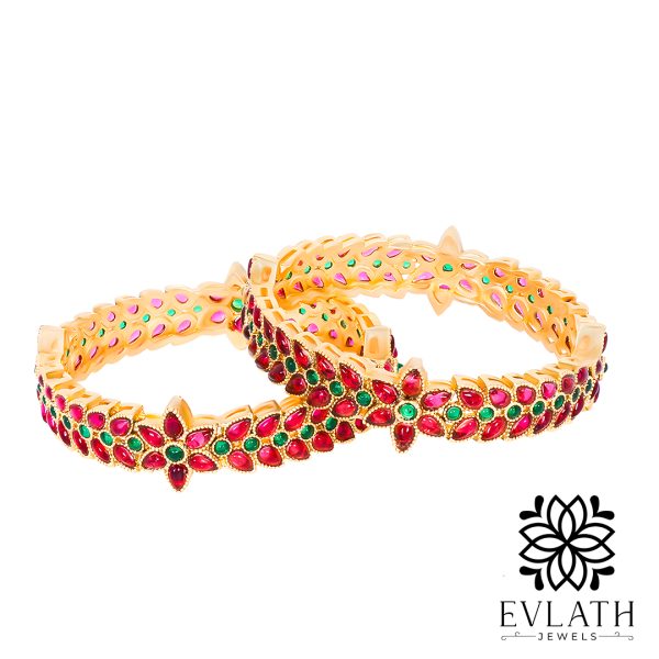 Semi-precious ruby bangles - Evlath Jewels