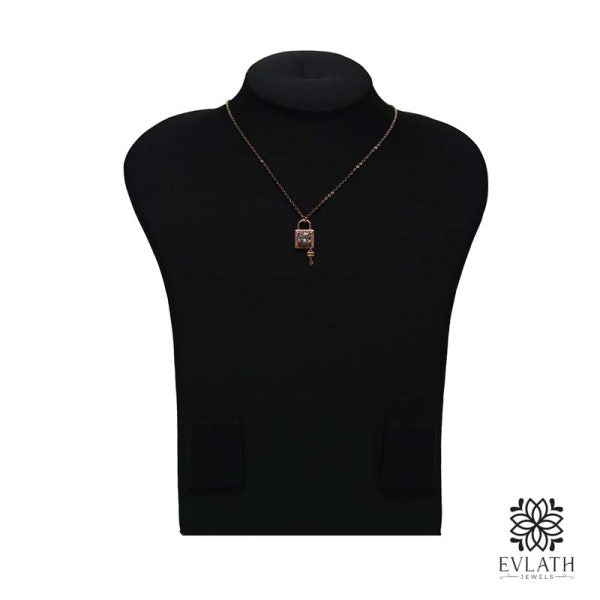 Rose Gold American Diamond Pendant & Chains - Evlath Jewels