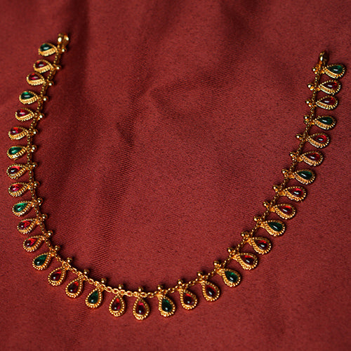 temple jewelry set with a multi-color kemp stone necklace – evlath jewels.