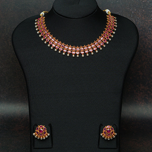 The Ruby & Pearl Chettinad Necklace Set – Evlath Jewellery