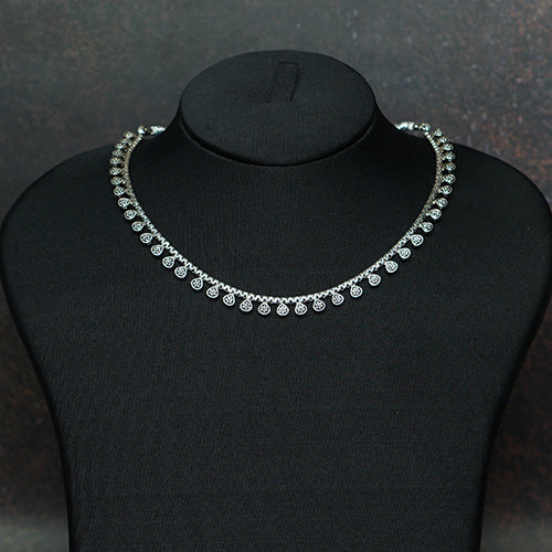 Oxidized Black Metal Necklace - Evlath Jewels