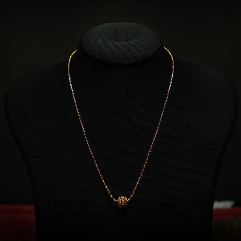 Elegant Gold-Plated Beaded Chain with Matching Locket – Evlath Jewels