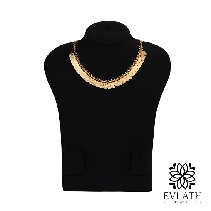 Premium Gold-Plated Kashu Mala Necklace Set – Evlath Jewels.