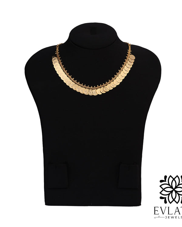 Premium Gold-Plated Kashu Mala Necklace Set – Evlath Jewels.
