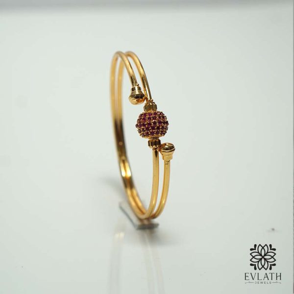 Premium-Quality Gold-Plated Ruby Stone Bangles - Evlath Jewels