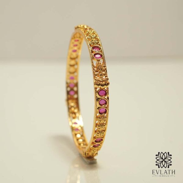 Exquisite Premium Gold-Plated Lakshmi Bangles - Evlath Jewels