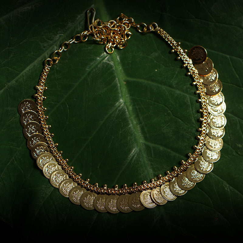 Premium Gold-Plated Kashu Mala Necklace Set – Evlath Jewels.