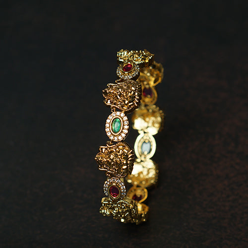 Premium-Quality Multi-Colored Antique Lakshmi Bangles - Evlath Jewels