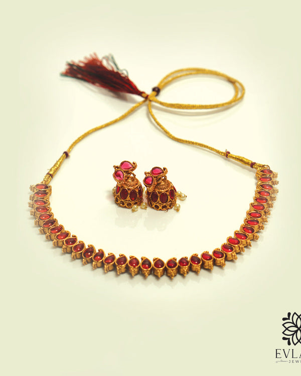 Stunning Green & Ruby Kemp Stone Reversible Necklace – Evlath Jewels
