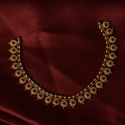 Temple Jewelry Necklace with Ruby Stones – Evlath Jewels.