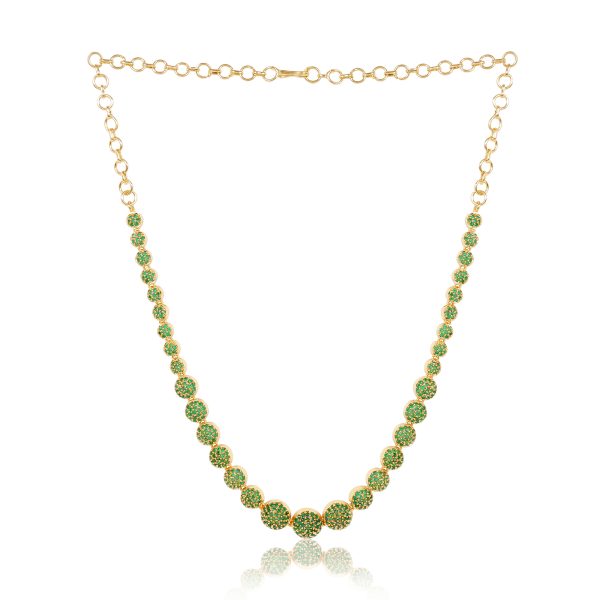 Premium quality gold plated Emerald stone beads studded Necklace -  Evlath Jewels