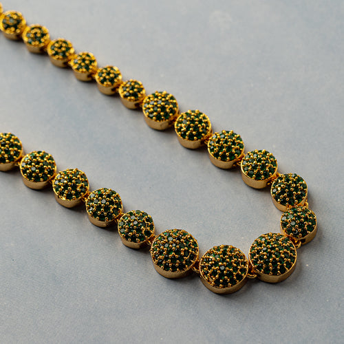 Premium quality gold plated Emerald stone beads studded Necklace -  Evlath Jewels