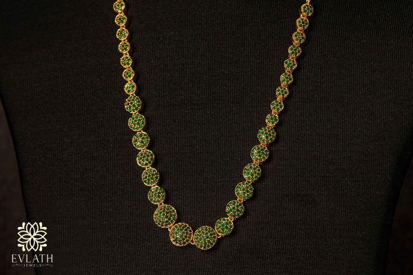 Premium quality gold plated Emerald stone beads studded Necklace -  Evlath Jewels